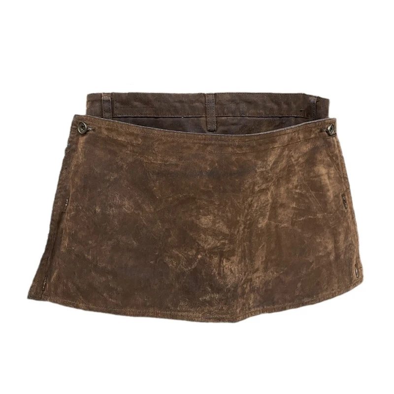 Brown Short Vintage Skirt - Image 5