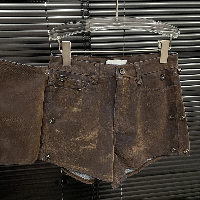 Brown Short Vintage Skirt - Image 4