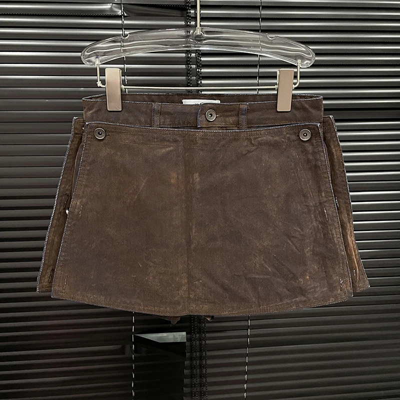 Brown Short Vintage Skirt - Image 3