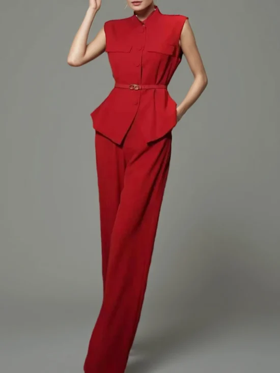 B-E Powerful Solid Two Piece Set Suit