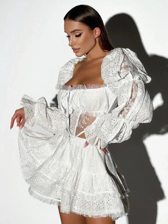 Lina A-line Skirt Two Piece Set - Image 3
