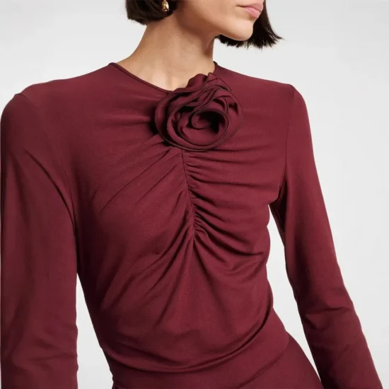 Spliced 3D Flowers Dress - Image 4