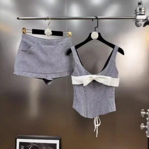 Hotsweet Two Piece Square Collar Sleeveless