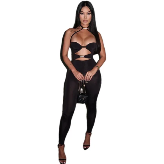 Sultry Black Sexy Jumpsuit - Image 6