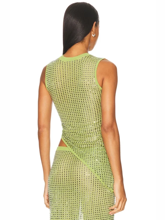 Diamonds Skirt Two Piece Set Sexy Green - Image 4