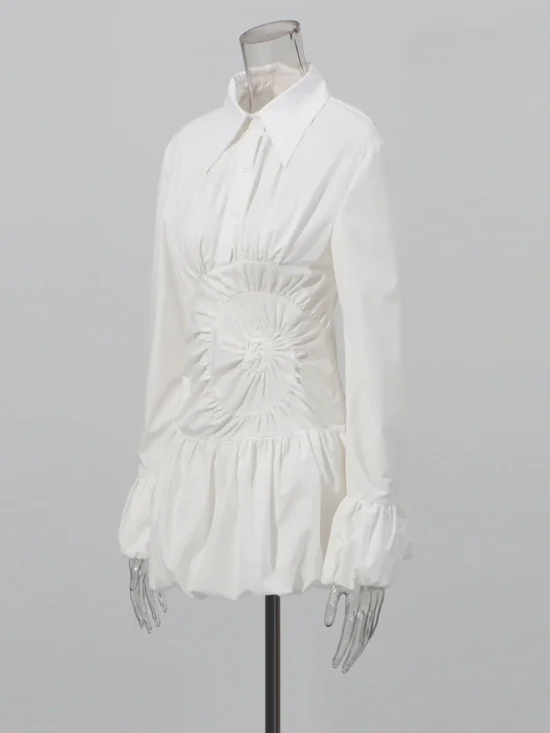 Bare Essential Spliced Folds Fan Mini Dress - Image 7
