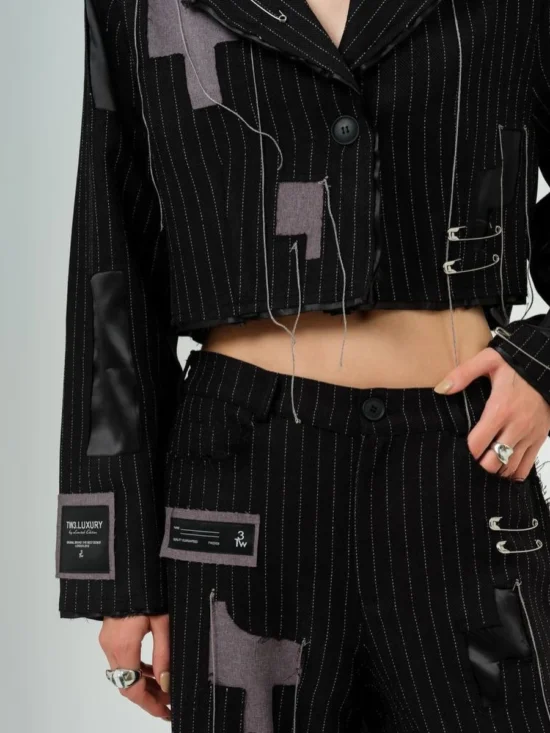 Striped Spliced Pin Two Piece Set - Image 3