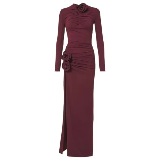 Spliced 3D Flowers Dress - Image 5
