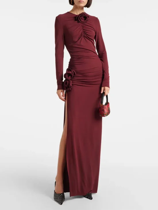 Spliced 3D Flowers Dress