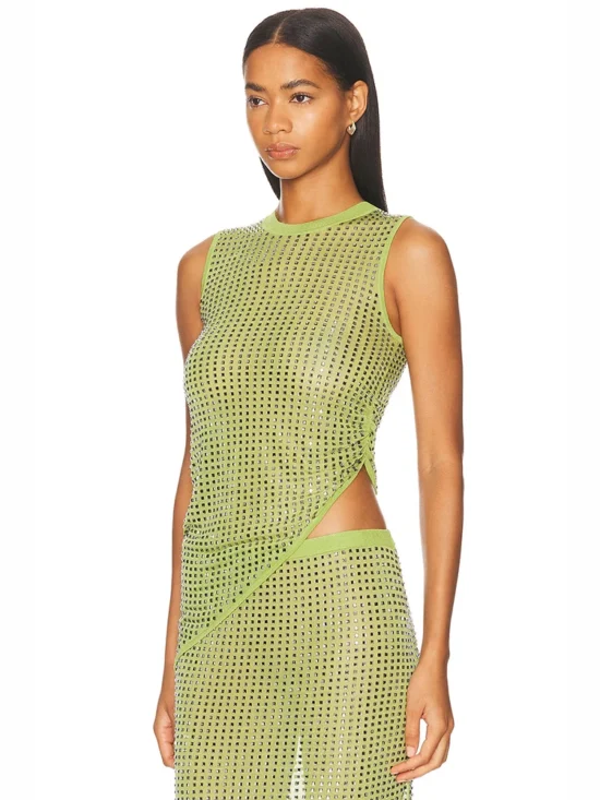 Diamonds Skirt Two Piece Set Sexy Green - Image 3