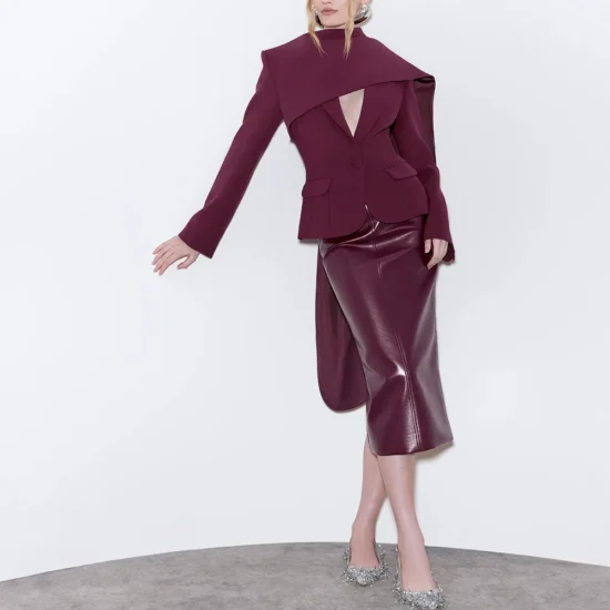 Power Piece Blazer- Scarf Collar - Image 3