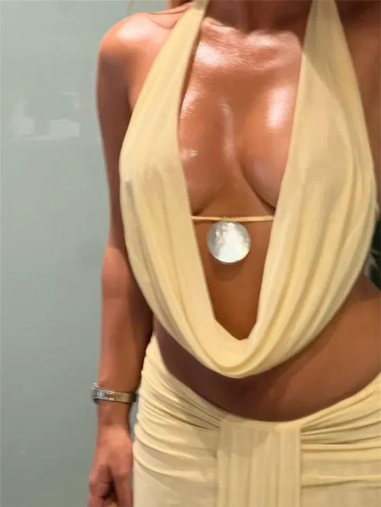 Sexy Dress Set Halter Crop Top And Maxi Skirt - Image 8