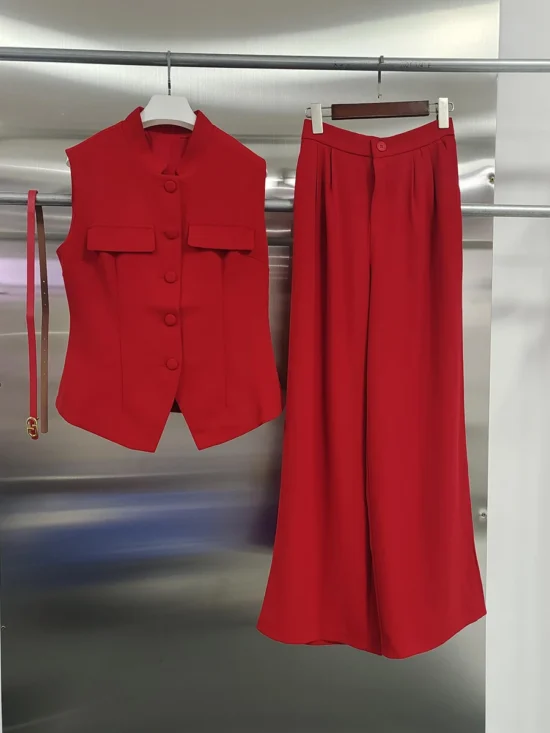 B-E Powerful Solid Two Piece Set Suit - Image 5